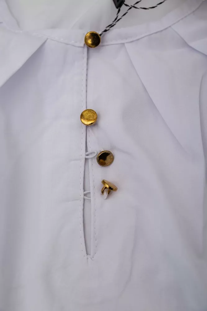 Купити Блуза однотонна  -уцінка, колір білий, 230R112-10-U-1 - Фото №6