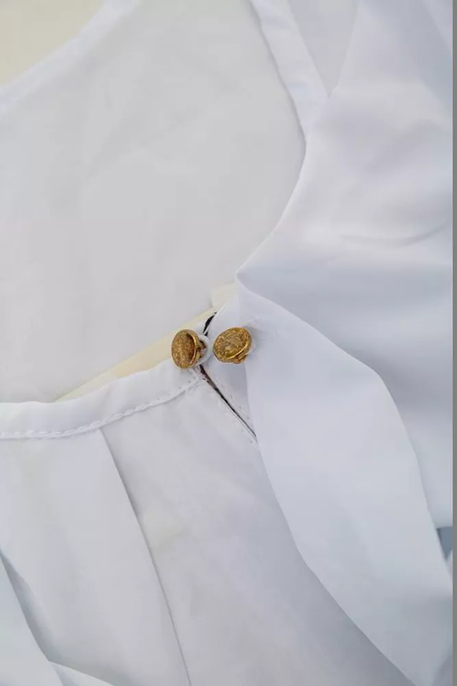 Купить Блуза однотонная   -уценка, цвет белый, 230R112-10-U-3 - Фото №6