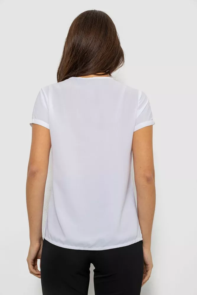 Купить Блуза однотонная  -уценка, цвет белый, 230R112-U-9 - Фото №4
