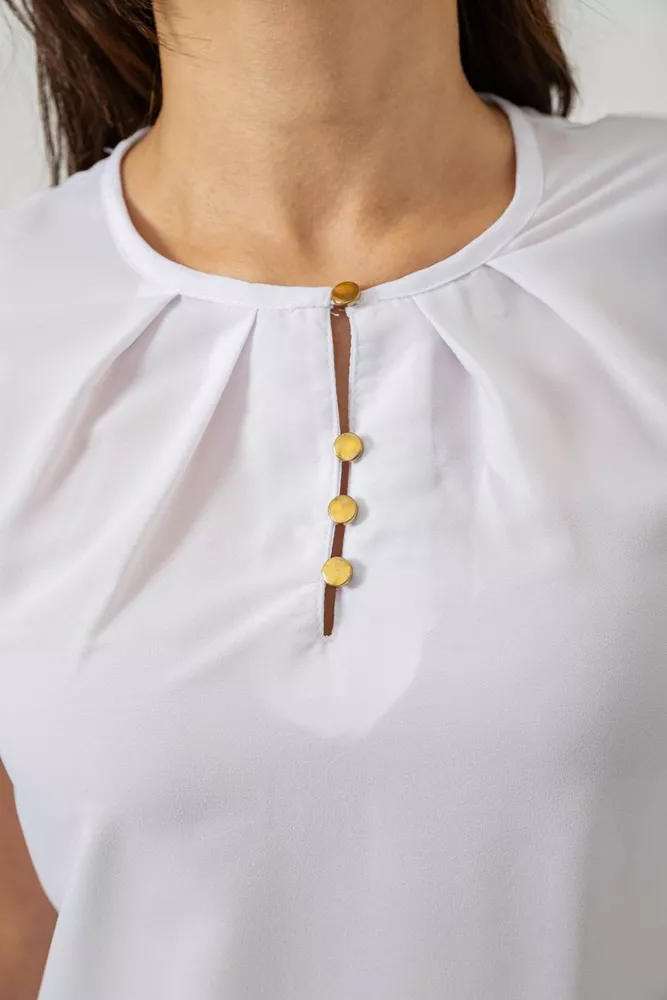 Купить Блуза однотонная  -уценка, цвет белый, 230R112-U-9 - Фото №5