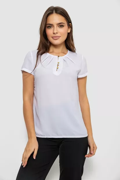 Блуза однотонная  -уценка, цвет белый, 230R112-U-9