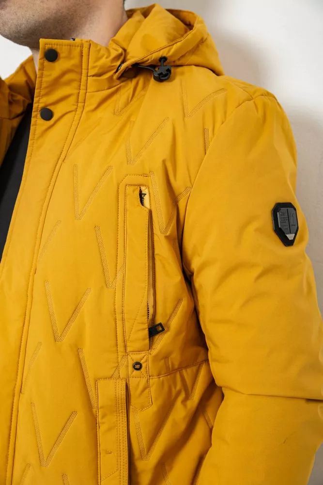 Купити Куртка чоловіча демісезонна з капюшоном, колір жовтий, 244RL9159AL - Фото №6