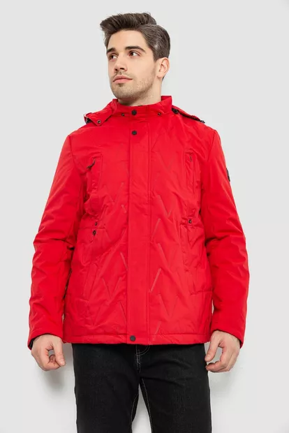 Куртка мужская демисезонная с капюшоном, цвет красный, 244RL9159AL