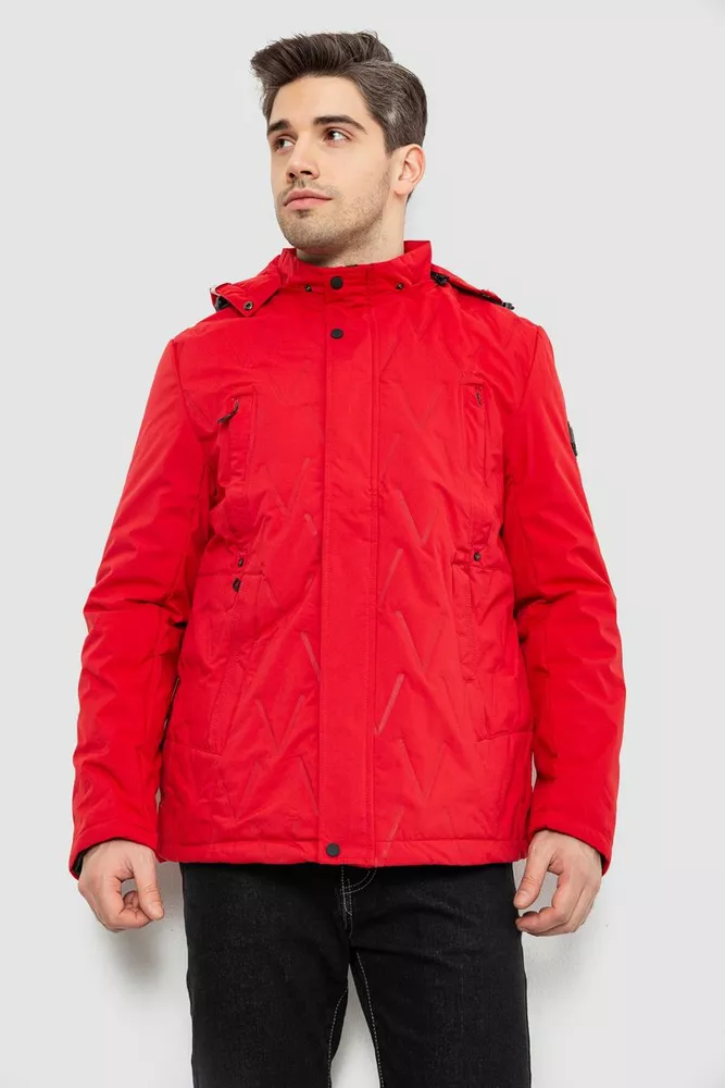 Купить Куртка мужская демисезонная с капюшоном, цвет красный, 244RL9159AL - Фото №1