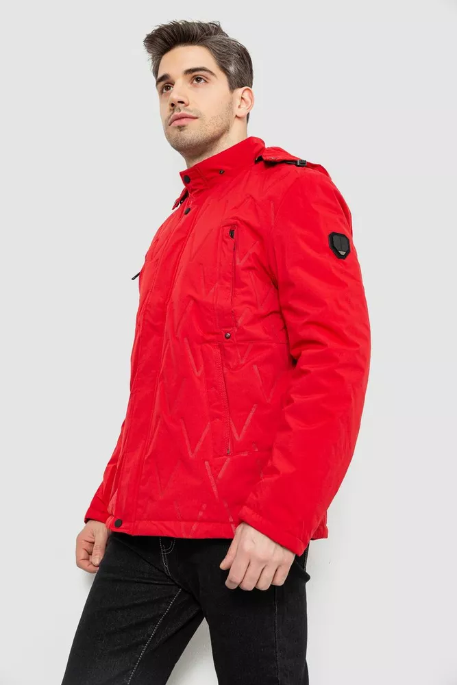 Купить Куртка мужская демисезонная с капюшоном, цвет красный, 244RL9159AL - Фото №3