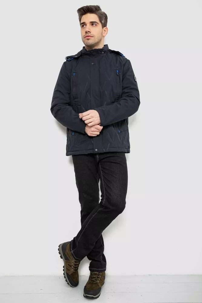 Купить Куртка мужская демисезонная с капюшоном, цвет синий, 244RL9159AL - Фото №2