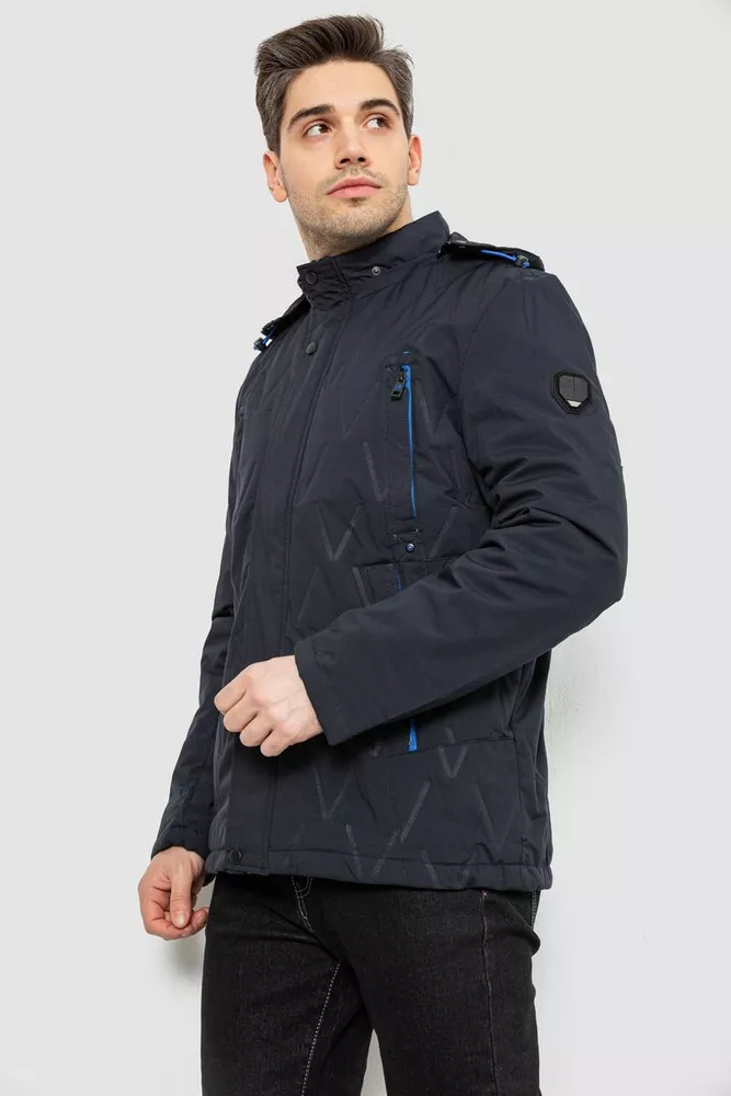 Купить Куртка мужская демисезонная с капюшоном, цвет синий, 244RL9159AL - Фото №3