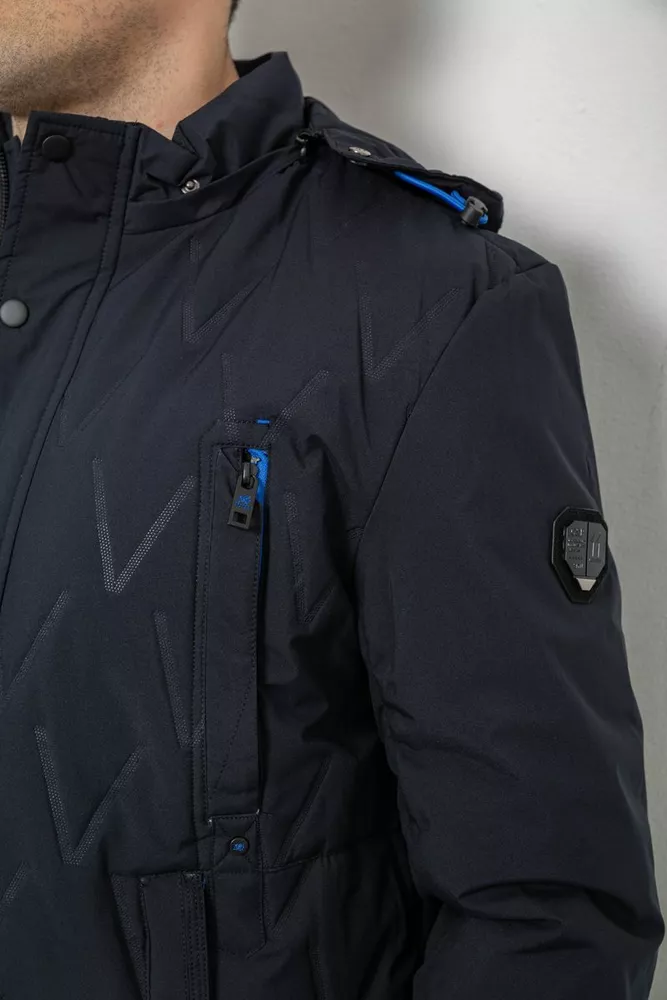 Купить Куртка мужская демисезонная с капюшоном, цвет синий, 244RL9159AL - Фото №6