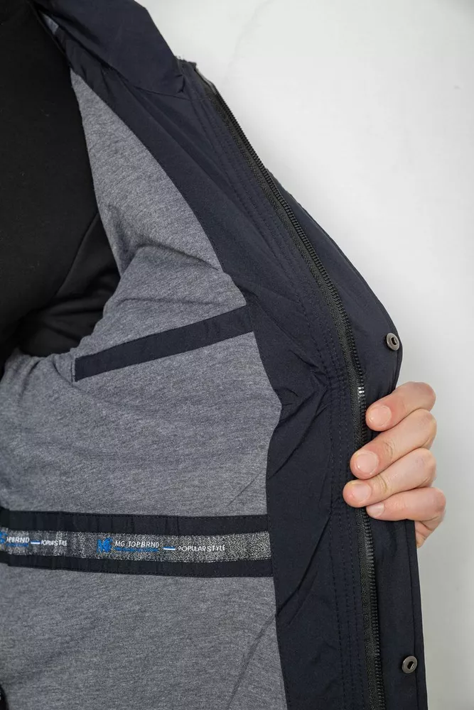 Купить Куртка мужская демисезонная с капюшоном, цвет синий, 244RL9159AL - Фото №7