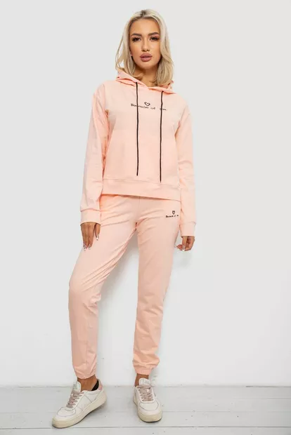 Спортивний костюм жіночий двонитка  -уцінка, колір персиковий, 214R1419-002-U-12