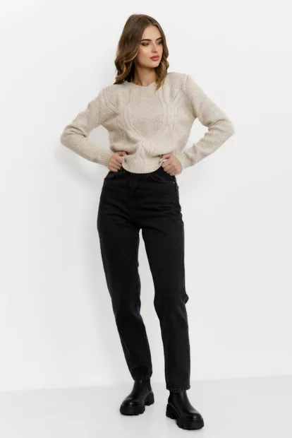 Светр жіночий в'язаний, колір світло-бежевий, 167R1038