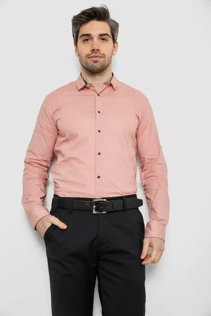 Рубашка мужская однотонная, цвет пудровый, 186R2066