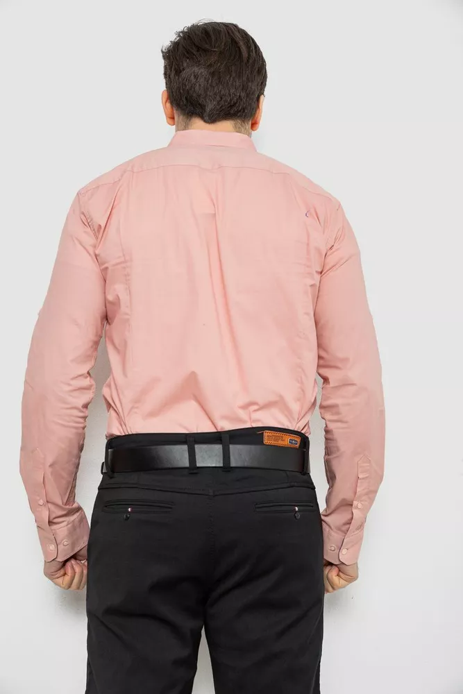 Купить Рубашка мужская однотонная, цвет пудровый, 186R2066 - Фото №4