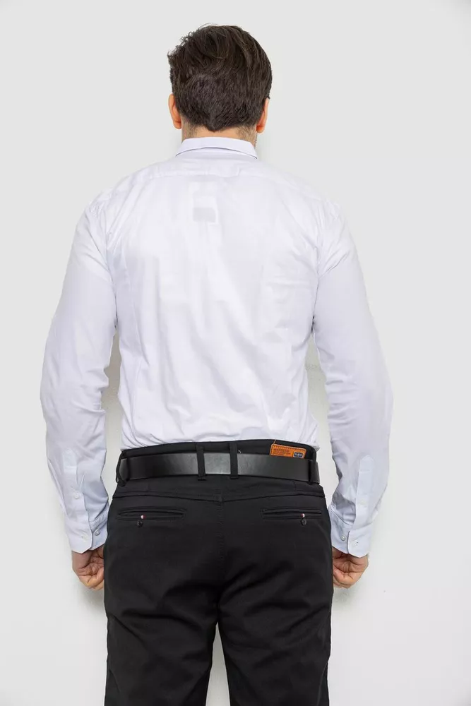 Купить Рубашка мужская однотонная, цвет белый, 186R2066 - Фото №4