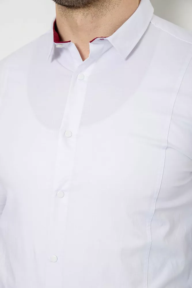 Купить Рубашка мужская однотонная, цвет белый, 186R2066 - Фото №5