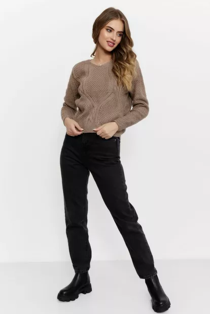 Светр жіночий в'язаний, колір бежевий, 167R1038