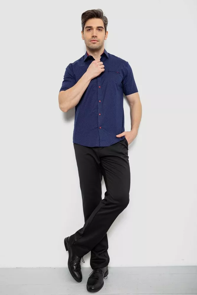 Купить Рубашка мужская с принтом, цвет синий, 214R7329 - Фото №2