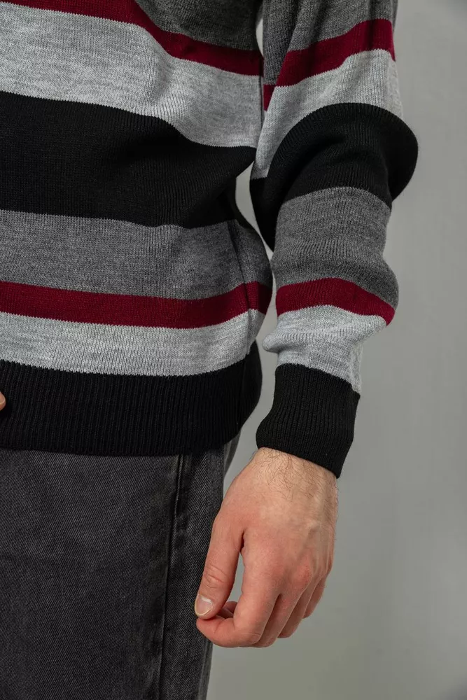 Купить Свитер-обманка мужской, цвет серо-черный, 161R901-2 - Фото №6