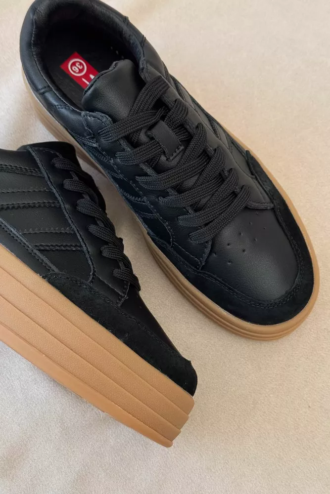 Купити Кросівки жіночі демісезонні, колір чорно-бежевий, 248RCX1590 - Фото №2