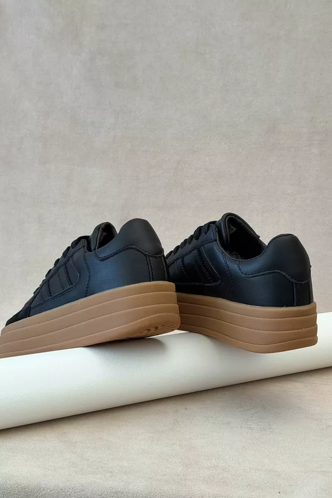 Купити Кросівки жіночі демісезонні, колір чорно-бежевий, 248RCX1590 - Фото №4