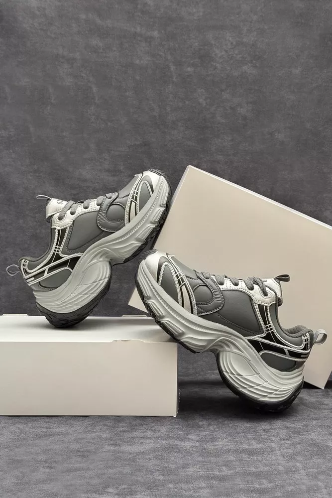 Купить Кроссовки женские демисезонные, цвет темно-серый, 248RCX1520 - Фото №1