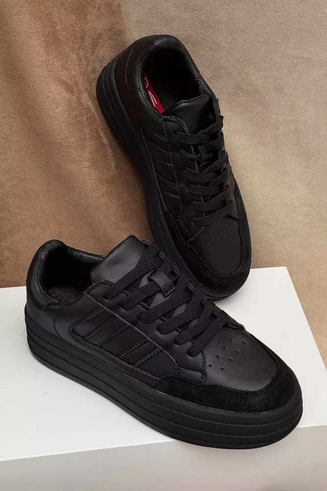 Купити Кросівки жіночі демісезонні, колір чорний, 248RCX1590 оптом - Фото №1