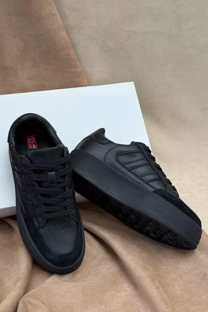 Купити Кросівки жіночі демісезонні, колір чорний, 248RCX1590 оптом - Фото №3