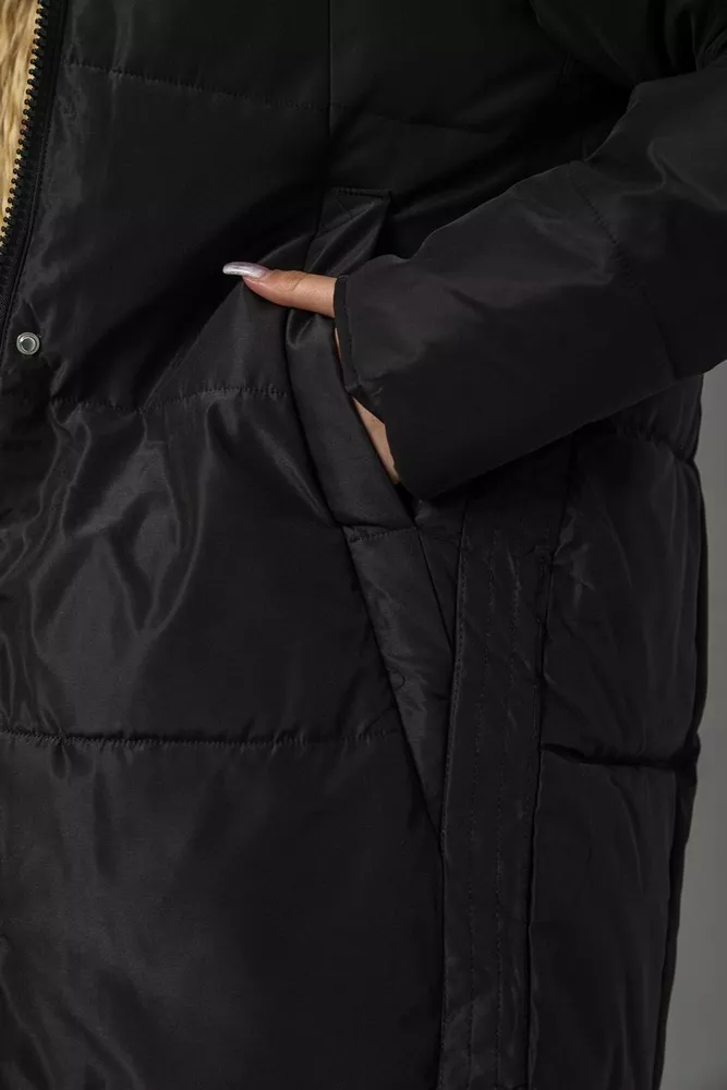 Купить Пуховик женский зимний  -уценка, цвет черный, 243R8810-U-2 - Фото №7