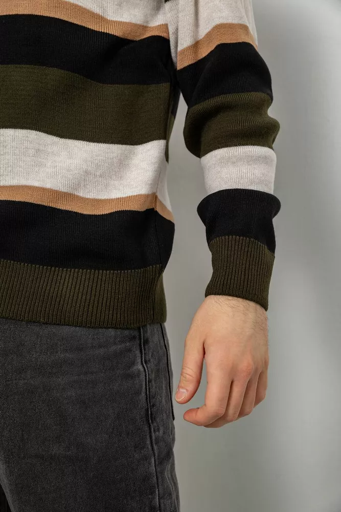 Купить Свитер-обманка мужской, цвет бежево-черный, 161R901-2 - Фото №6