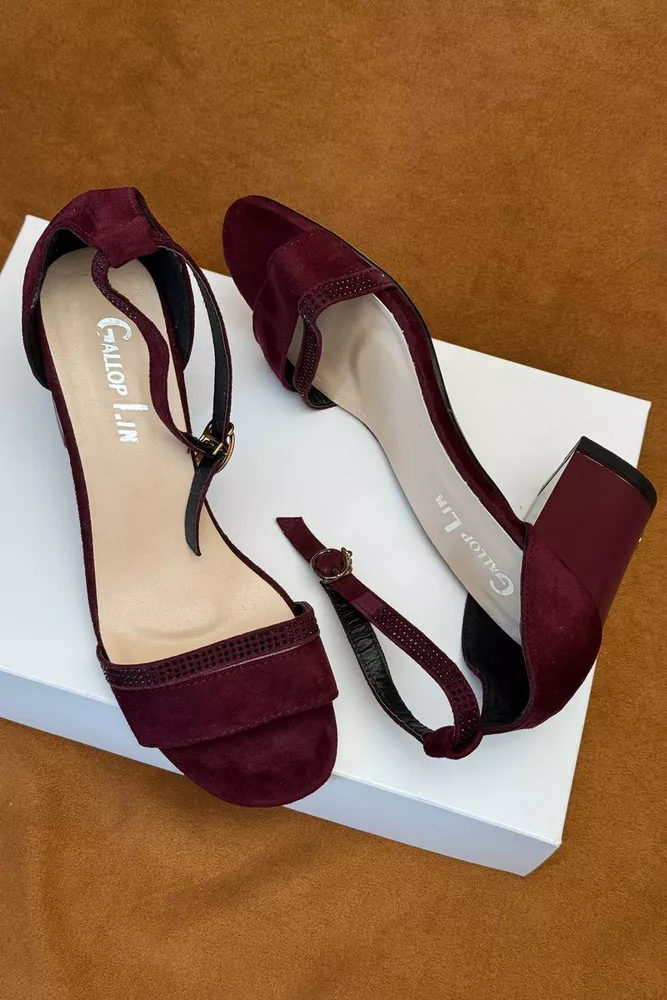 Купить Босоножки женские, цвет сливовый, 243RGL330 - Фото №3