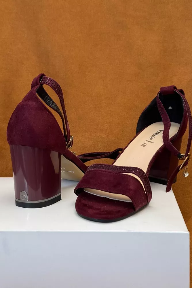 Купить Босоножки женские, цвет сливовый, 243RGL330 - Фото №4