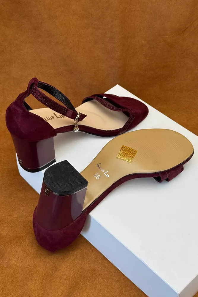 Купить Босоножки женские, цвет сливовый, 243RGL330 - Фото №5