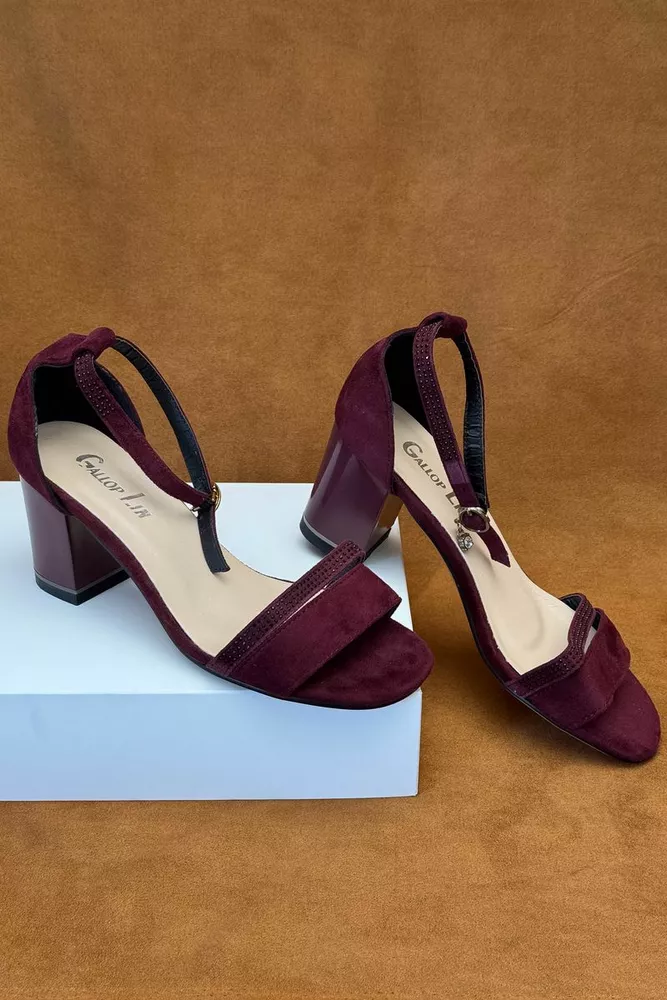 Купить Босоножки женские, цвет сливовый, 243RGL330 - Фото №1