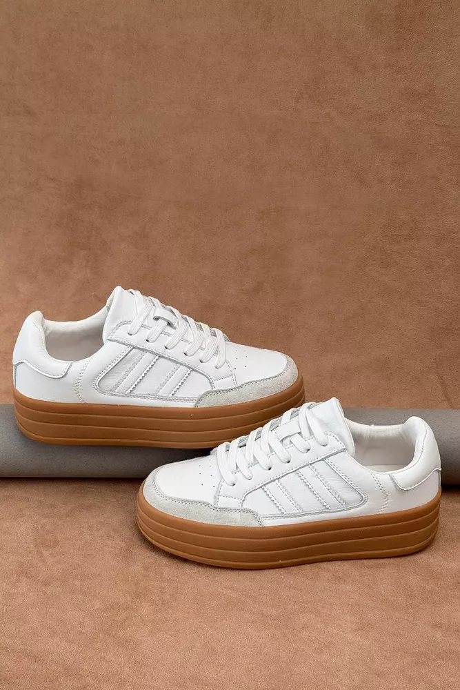 Купити Кросівки жіночі демісезонні, колір білий, 248RCX1590 оптом - Фото №3