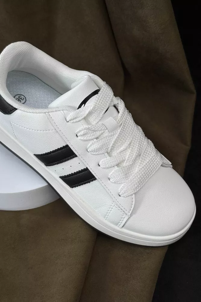 Купити Кеди жіночі, колір біло-чорний, 248RJH100-9 оптом - Фото №2