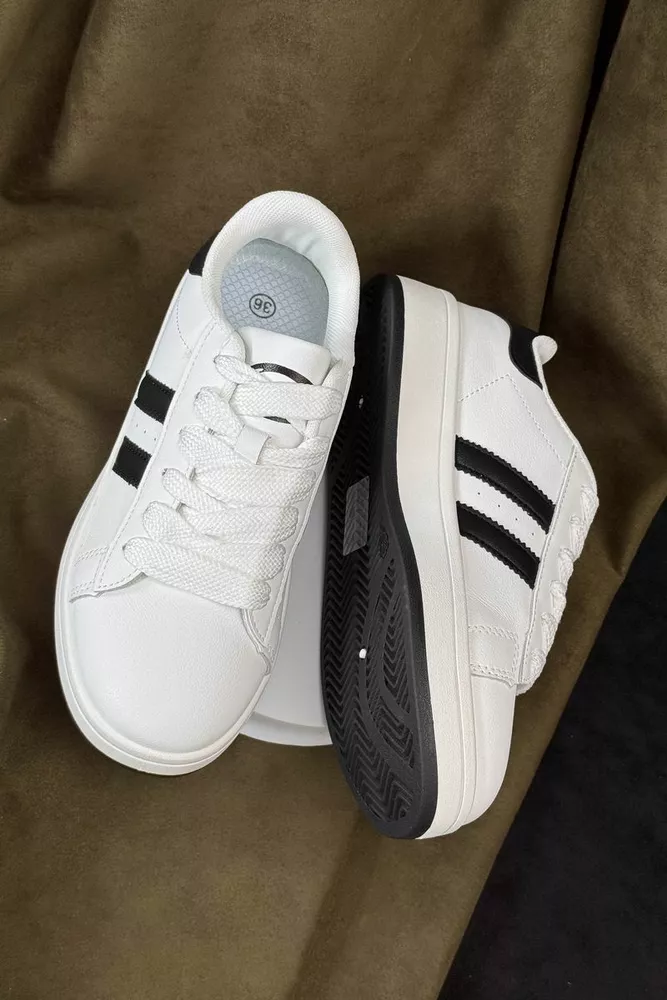 Купити Кеди жіночі, колір біло-чорний, 248RJH100-9 оптом - Фото №3