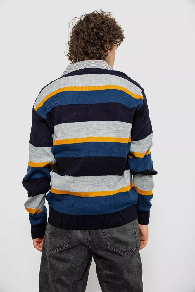 Купить Свитер-обманка мужской, цвет серо-синий, 161R901-2 - Фото №10