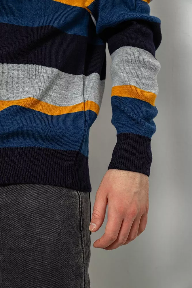 Купить Свитер-обманка мужской, цвет серо-синий, 161R901-2 - Фото №11