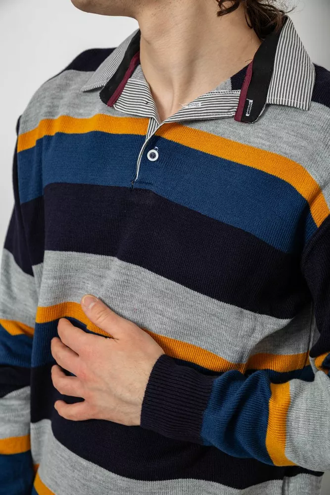 Купить Свитер-обманка мужской, цвет серо-синий, 161R901-2 - Фото №12