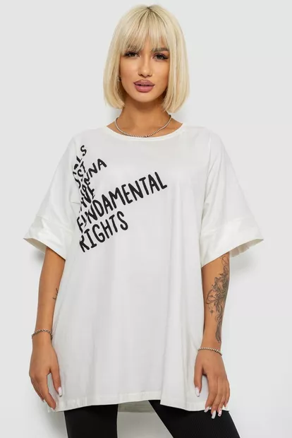 Футболка женская с принтом, цвет молочный, 244R4001