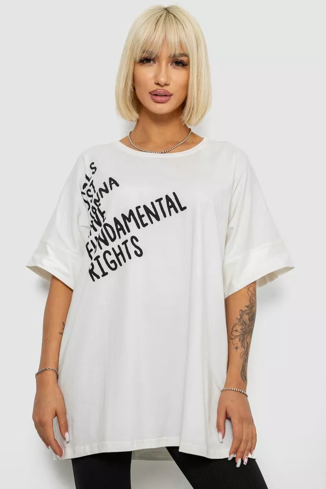 Купить Футболка женская с принтом, цвет молочный, 244R4001 - Фото №1