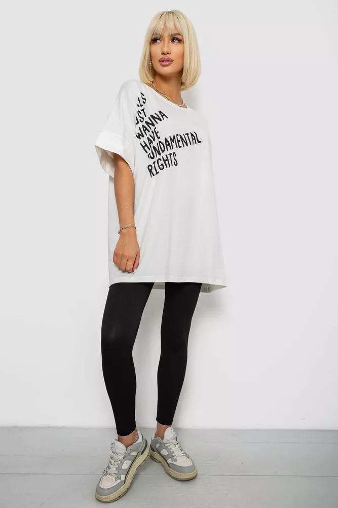 Купить Футболка женская с принтом, цвет молочный, 244R4001 - Фото №2