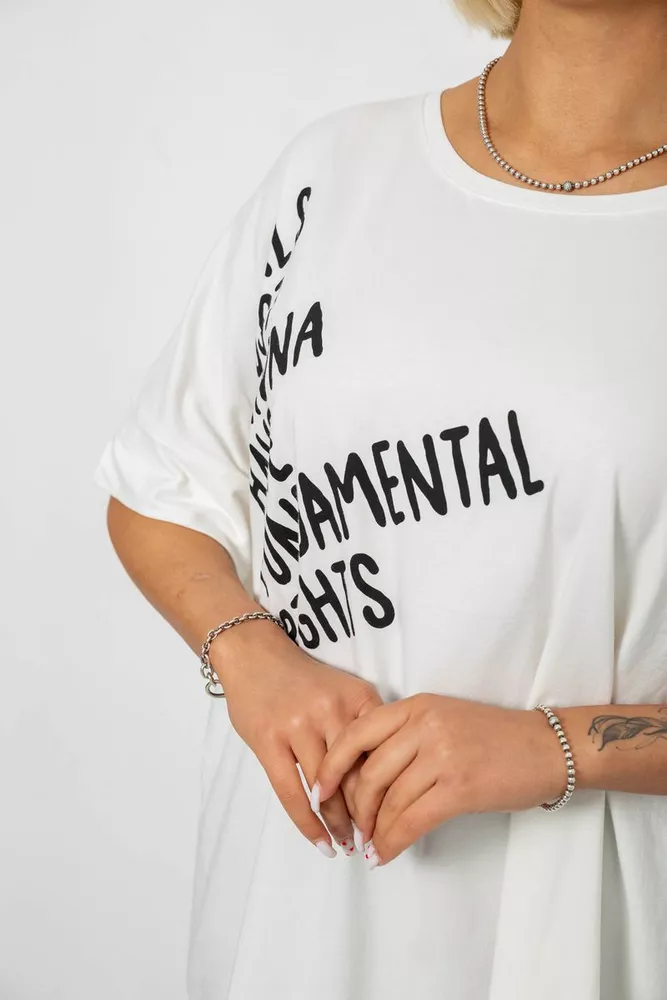 Купить Футболка женская с принтом, цвет молочный, 244R4001 - Фото №5