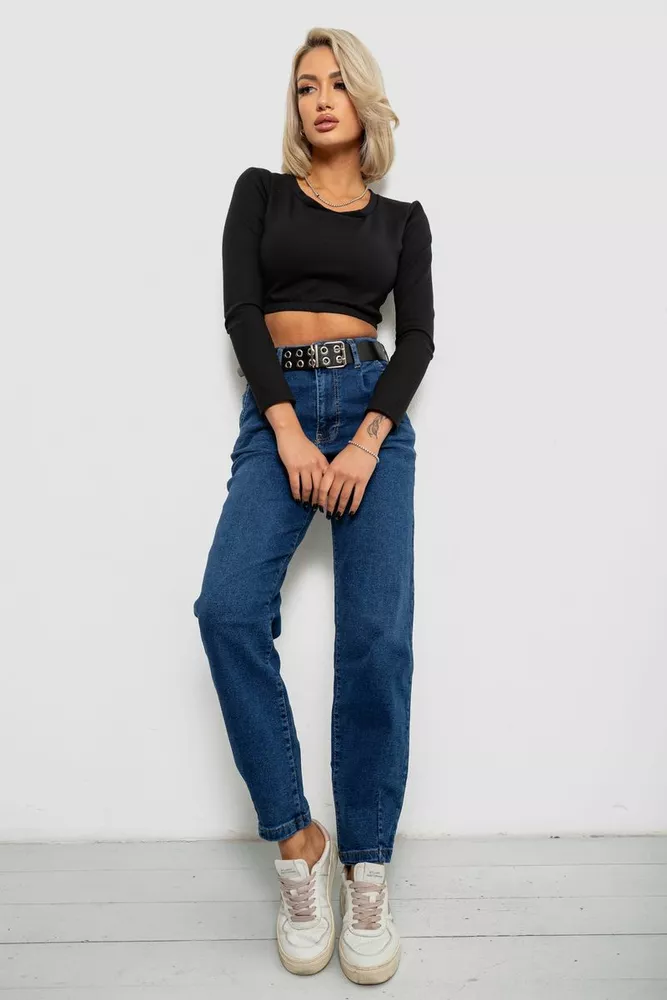 Купить Джинсы женские однотонные Balon, цвет синий, 244R001113 - Фото №2