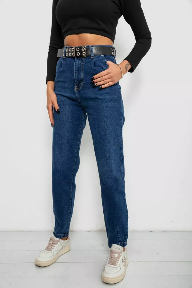 Купить Джинсы женские однотонные Balon, цвет синий, 244R001113 - Фото №3