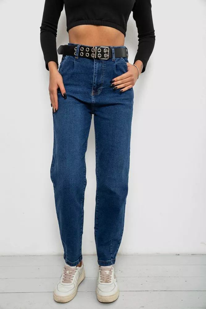 Купить Джинсы женские однотонные Balon, цвет синий, 244R001113 - Фото №1