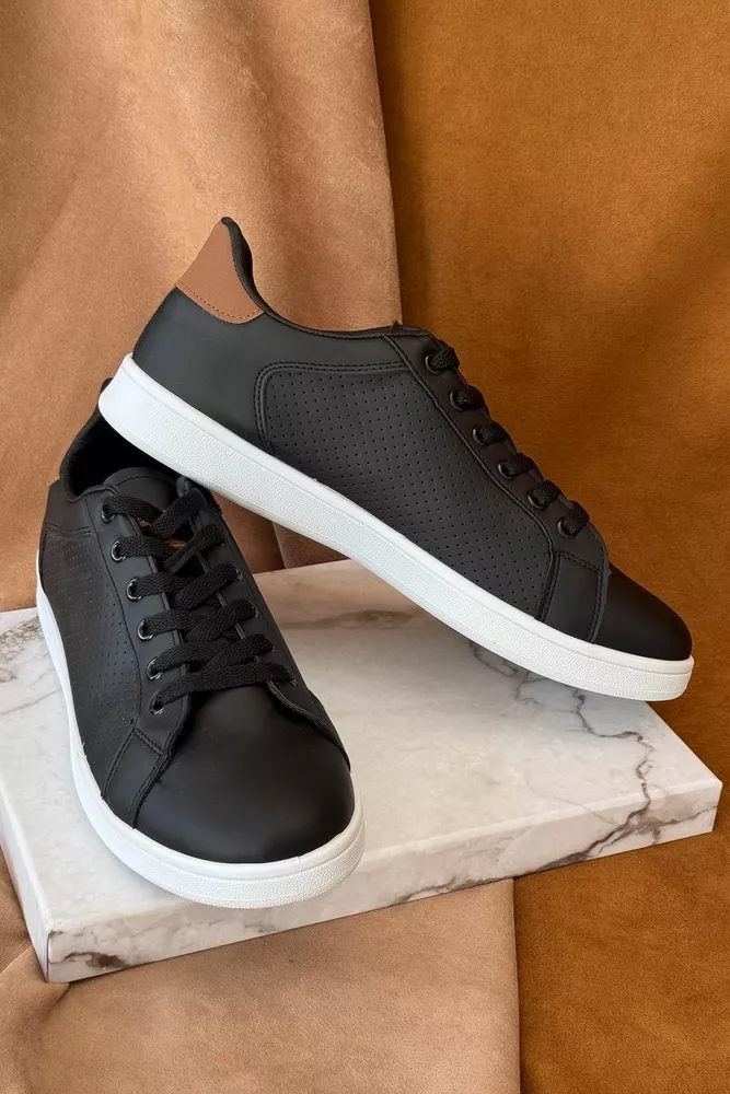 Купить Кеды мужские, цвет черно-коричневый, 248RR226 - Фото №2