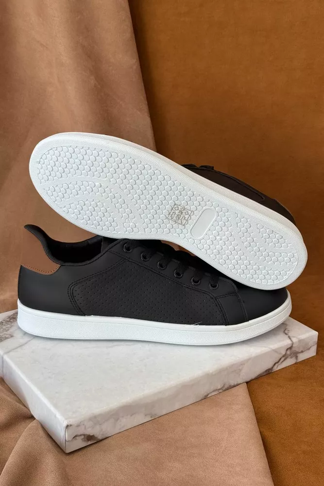 Купить Кеды мужские, цвет черно-коричневый, 248RR226 - Фото №4