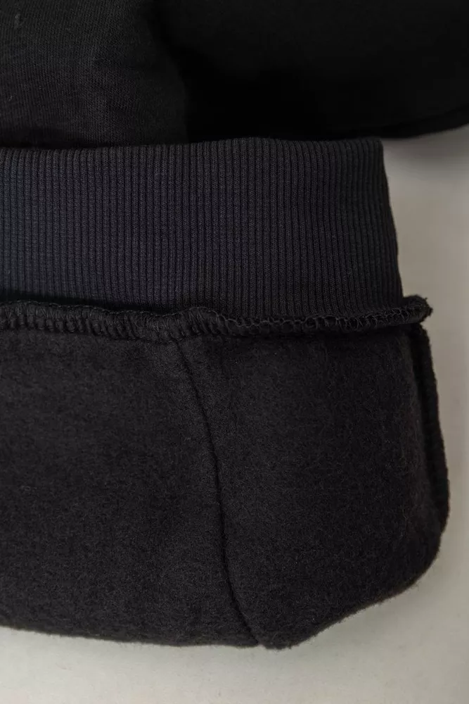 Купить Спортивный костюм мужской из турецкой трехнити на флисе., цвет черный, 238R166 - Фото №7