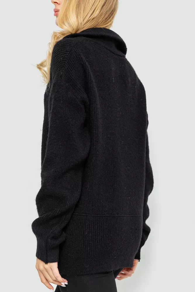 Купити Светр жіночий oversize, колір чорний, 204R169 - Фото №4